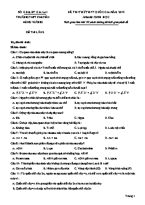 Đề thi thử THPT Quốc gia môn Sinh học năm 2019 lần 2 - Trường THPT chuyên Hùng Vương